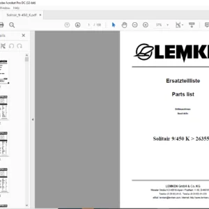 LEMKEN Solitair 9/450 K > 263550 Parts list Manual - PDF DOWNLOAD
