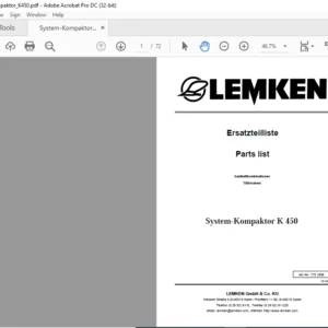 LEMKEN System-Kompaktor K 450 Parts Manual - PDF DOWNLOAD