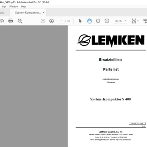 LEMKEN System-Kompaktor S 400 Parts list Manual - PDF DOWNLOAD