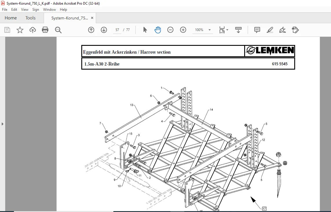 LEMKEN System-Korund 750 K & -750 L Parts list Manual - PDF DOWNLOAD - Image 3