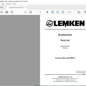 LEMKEN System-Korund 900 L Parts list Manual - PDF DOWNLOAD