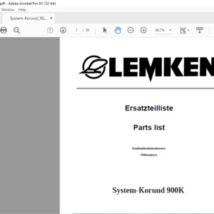 LEMKEN System-Korund 900K Parts list Manual - PDF DOWNLOAD