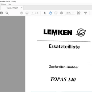 LEMKEN TOPAS 140 Parts list Manual  - PDF DOWNLOAD
