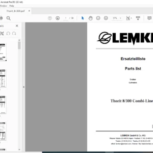 LEMKEN Thorit 8300 Combi-Liner Parts list Manual - PDF DOWNLOAD