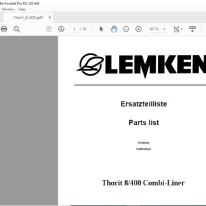 LEMKEN Thorit 8/400 Combi-Liner Parts list Manual - PDF DOWNLOAD