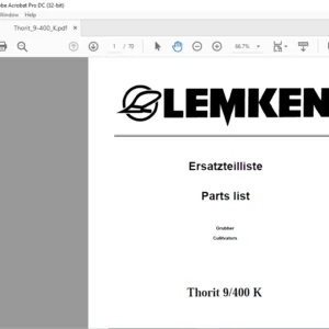 LEMKEN Thorit 9400 K Parts list Manual - PDF DOWNLOAD