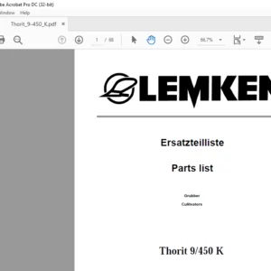 LEMKEN Thorit 9/450 K Parts list Manual - PDF DOWNLOAD