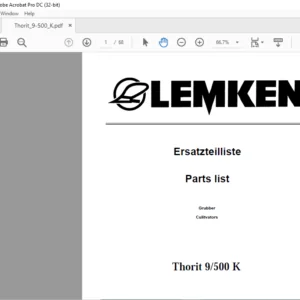 LEMKEN Thorit 9/500 K Parts list Manual - PDF DOWNLOAD