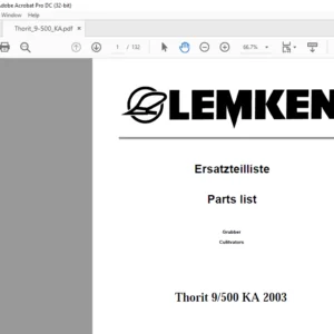 LEMKEN Thorit 9/500 KA 2003 Parts list Manual - PDF DOWNLOAD