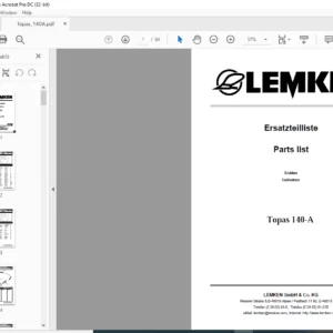 LEMKEN Topas 140-A Parts list Manual - PDF DOWNLOAD