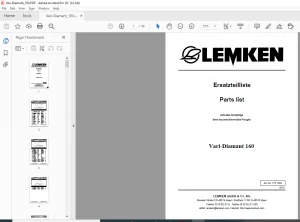 LEMKEN Vari-Diamant 160 Parts list Manual - PDF DOWNLOAD