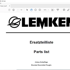 LEMKEN Vari-Opal 5 Parts list Manual - PDF DOWNLOAD