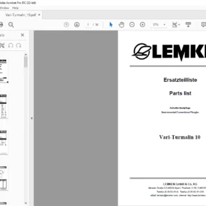 LEMKEN Vari-Turmalin 10 5 Parts list Manual - PDF DOWNLOAD