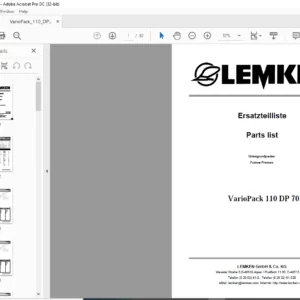 LEMKEN VarioPack  110 DP 70 Parts list Manual - PDF DOWNLOAD