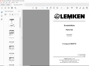 LEMKEN Variopack 80DP70 Parts list Manual - PDF DOWNLOAD
