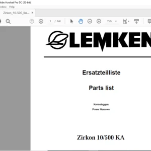 LEMKEN Zirkon 10/500 KA Parts list Manual - PDF DOWNLOAD