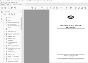 Land Rover Freelander 2001 MY ON Workshop Manual - Service Procedures