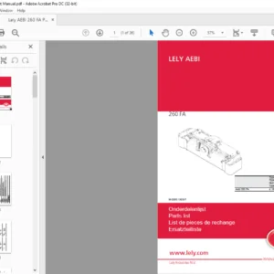 Lely AEBI 260 FA Parts List Manual - PDF DOWNLOAD