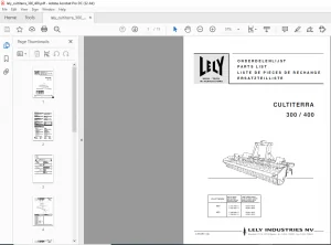Lely Cultiterra 300 / 400 Parts List Manual - PDF DOWNLOAD