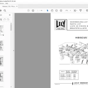 Lely  Hibiscus 725 / 785 Parts List Manual - PDF DOWNLOAD