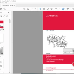 Lely Hibiscus 745 CD Vario Parts List Manual - PDF DOWNLOAD