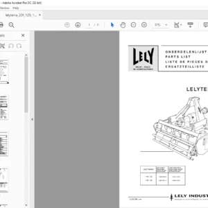 Lely LelyTerra-20F 125 / 150Parts List Manual - PDF DOWNLOAD