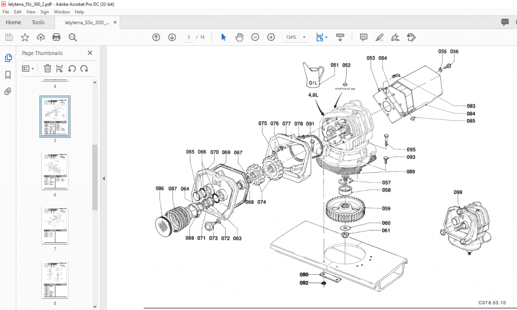 Lely Lelyterra 300 - 55c Parts List Manual - Pdf Download 