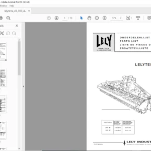 Lely LelyTerra - 45 300 / 400 Parts List Manual - PDF DOWNLOAD