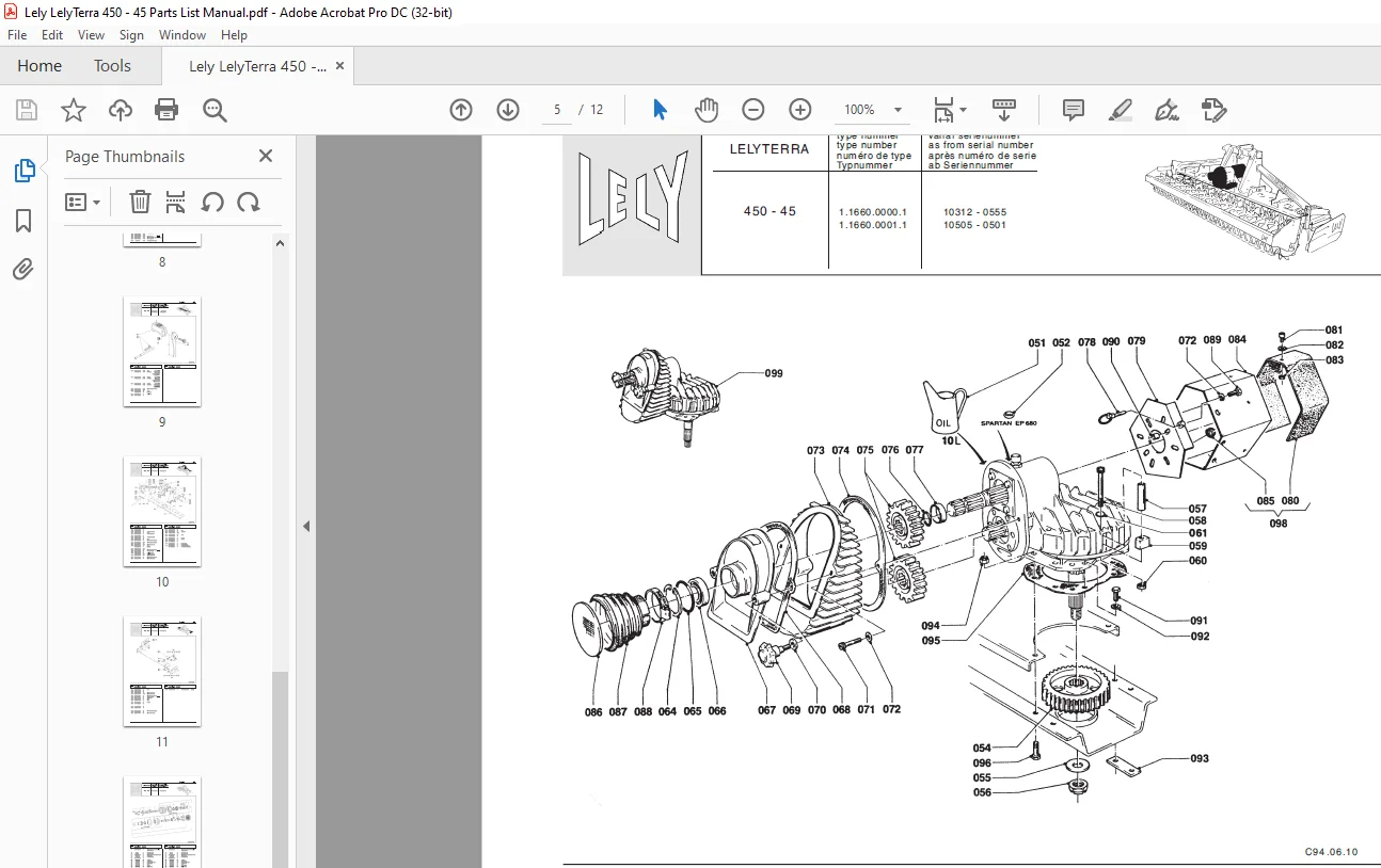Lely LelyTerra 450 - 45 Parts List Manual - PDF DOWNLOAD - Image 3