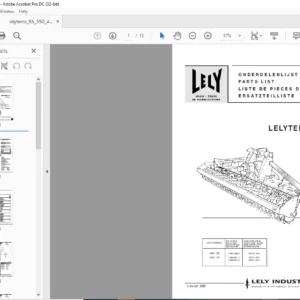 Lely LelyTerra - 55 350 / 450 Parts List Manual - PDF DOWNLOAD