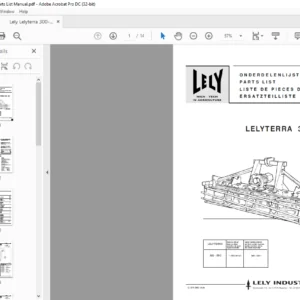 Lely Lelyterra 300-55C Parts List Manual - PDF DOWNLOAD