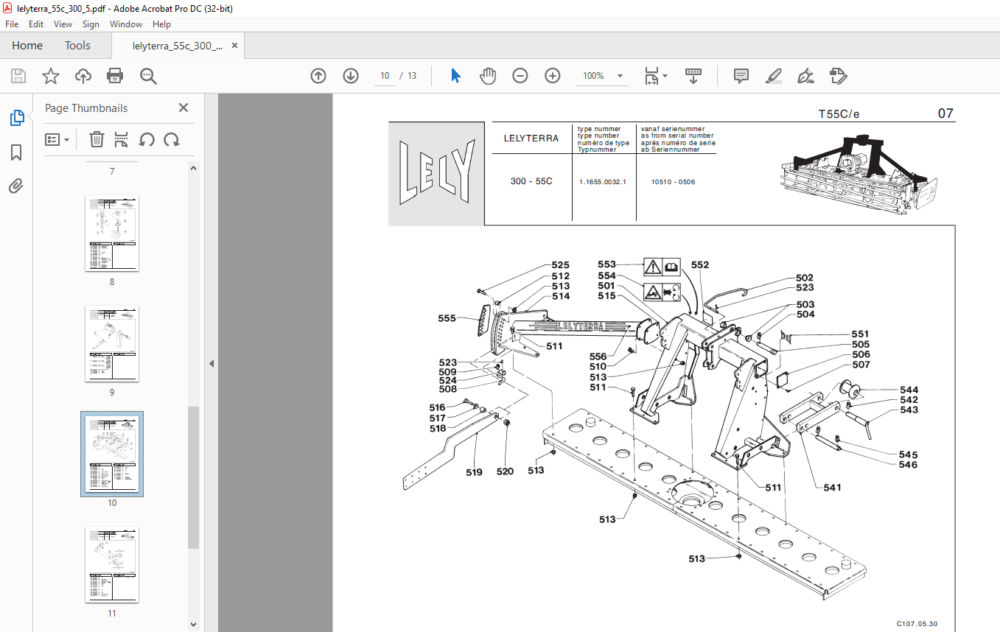 Lely Lelyterra 300-55C Parts List Manual - PDF DOWNLAOD - HeyDownloads ...