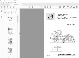 Lely Lotus 1325 Parts List Manual - PDF DOWNLOAD