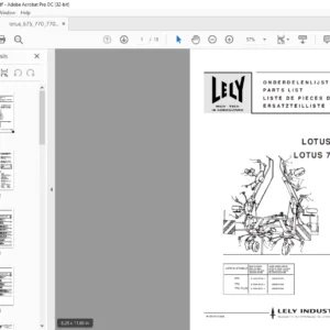 Lely Lotus 675-770 Lotus 770 Plus Parts List Manual  - PDF DOWNLOAD