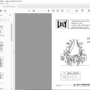 Lely Lotus 675 Lotus 770 Parts List Manual  - PDF DOWNLOAD