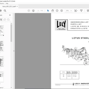 Lely Lotus Stabilo/ E / P 460 / 520 Parts List Manual  - PDF DOWNLOAD