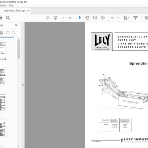 Lely Splendimo 205 LC Parts List Manual  - PDF DOWNLOAD