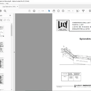 Lely Splendimo 240 LC Parts List Manual - PDF DOWNLOAD