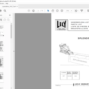 Lely Splendimo 240 T Parts List Manual - PDF DOWNLOAD