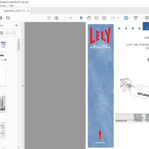Lely Splendimo 240 T Parts List Manual - PDF DOWNLOAD