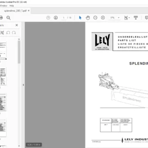 Lely Splendimo 280 T Parts List Manual - PDF DOWNLAOD