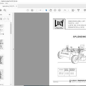 Lely Splendimo 320 PC Parts List Manual - PDF DOWNLOAD