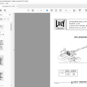 Lely Splendimo 320 PC Parts List Manual - PDF DOWNLOAD