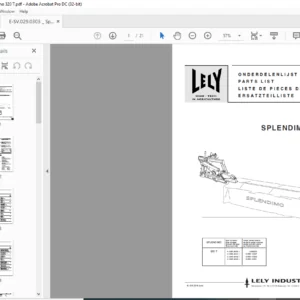 Lely Splendimo 320 T Parts List Manual  - PDF DOWNLOAD