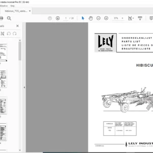 Lely hibiscus vario 735 Parts List Manual  - PDF DOWNLOAD