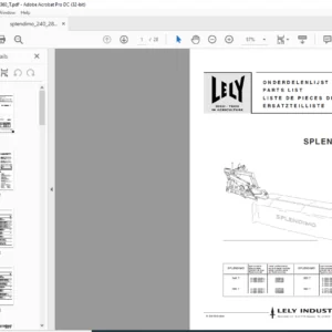 Lely splendimo 240 280 320 360 T Parts List Manual - PDF DOWNLOAD