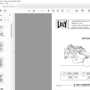 Lely splendimo 240 FC 280 FC Parts List Manual - PDF DOWNLOAD