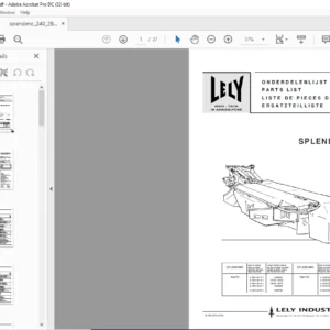Lely splendimo 240 TC 280 TC Parts List Manual - PDF DOWNLOAD