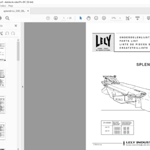Lely splendimo 240 TC 280 TC Parts List Manual - PDF DOWNLOAD