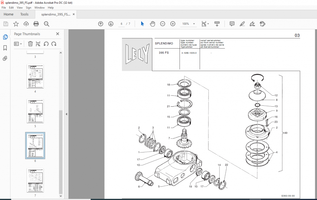 Lely Splendimo 395 Fs Parts List Manual - Pdf Download - Heydownloads 